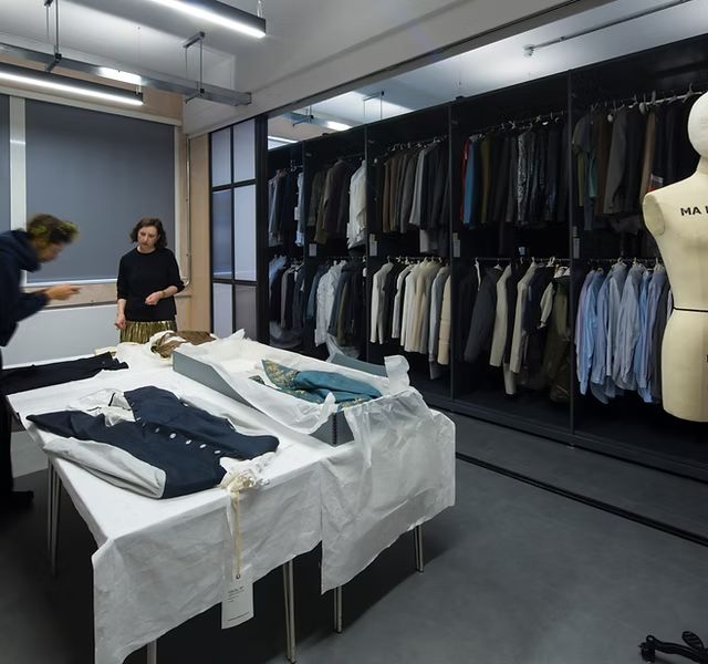 Garments on display at the Westminster Menswear Archive, London